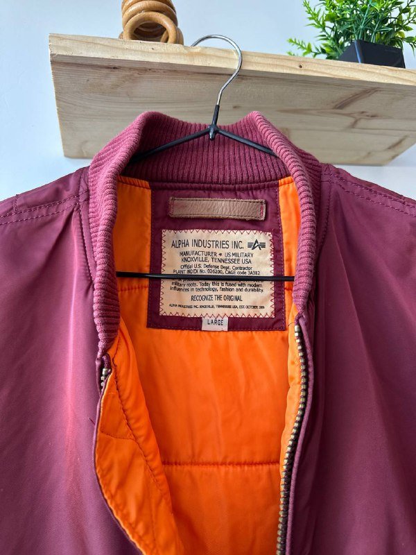 Бомбер Alpha Industries бордовый размер L 3