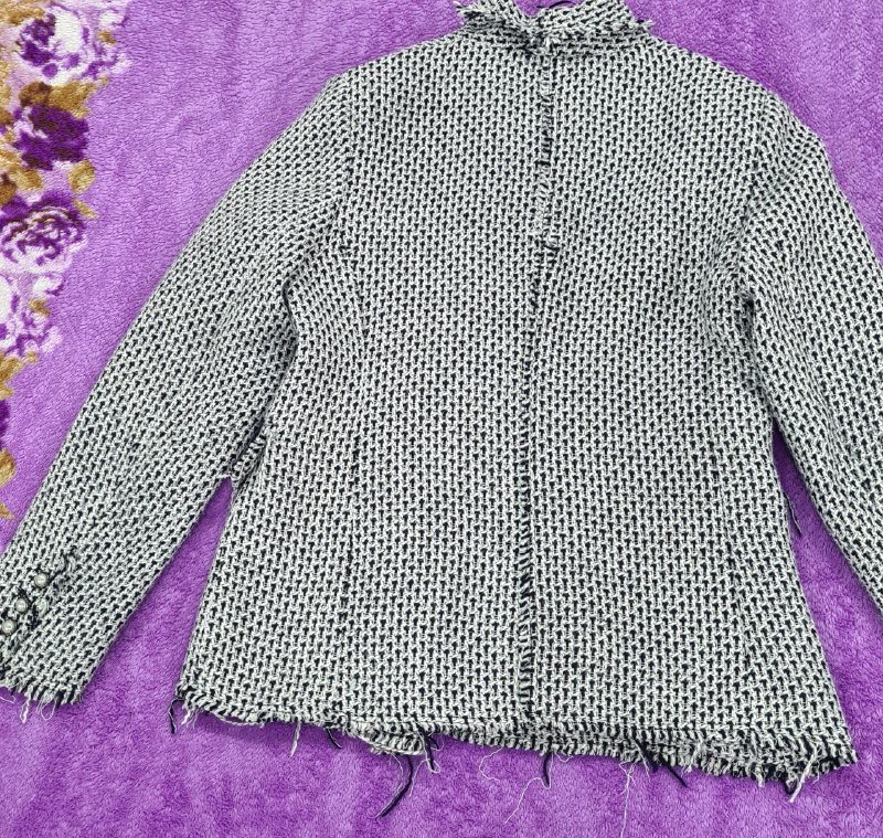 Женский жакет из твида чёрно-белый 3