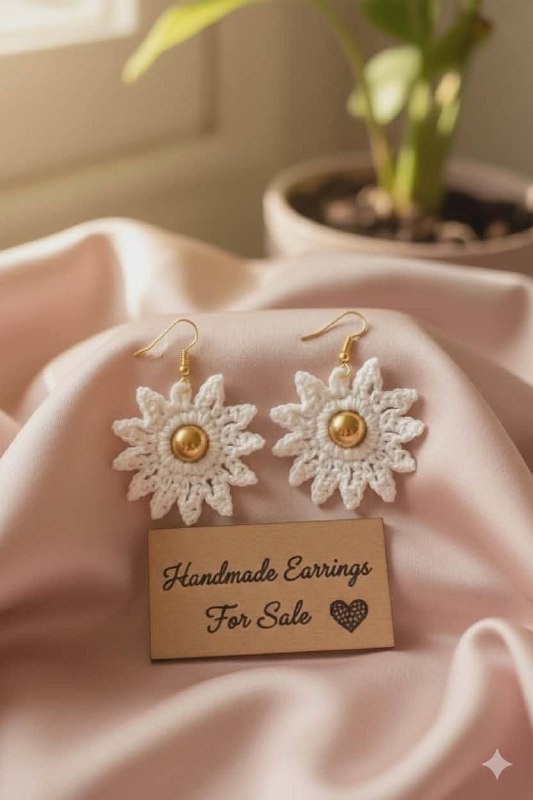 Вязаные серьги и аксессуары ручной работы