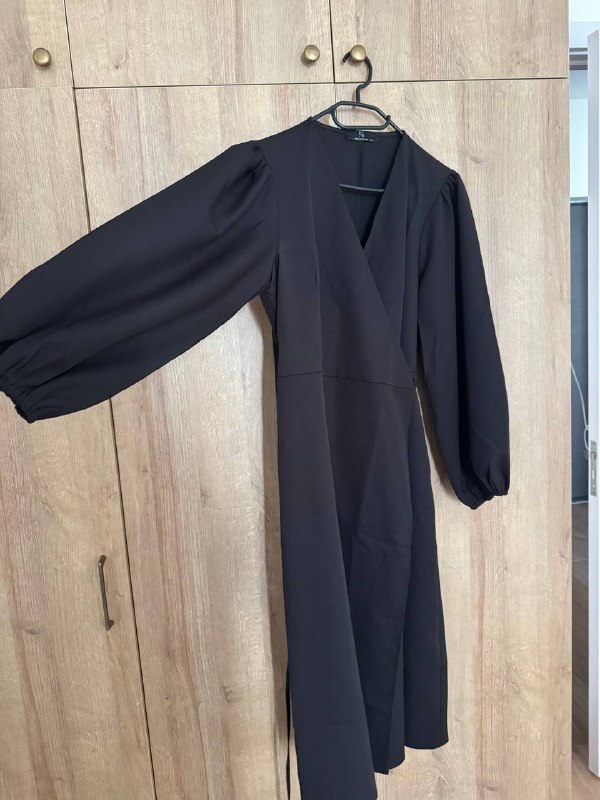 Платье женское на запах, черный, размер XL 4