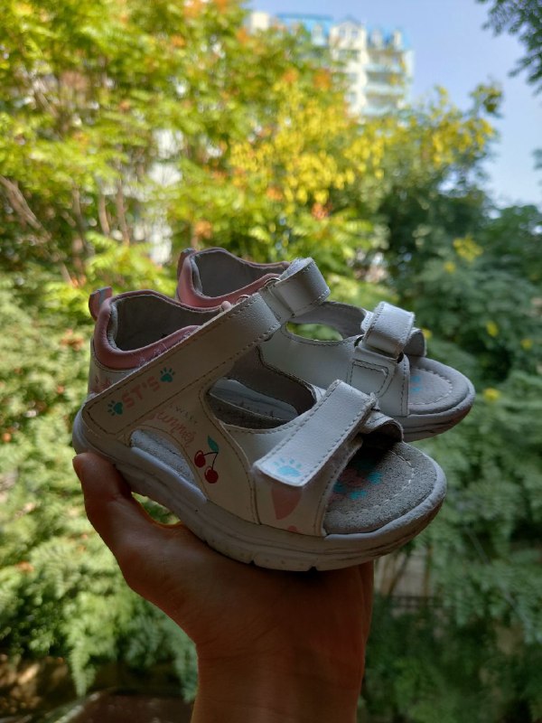 Детские сандалии 23 размера синие, белые 2