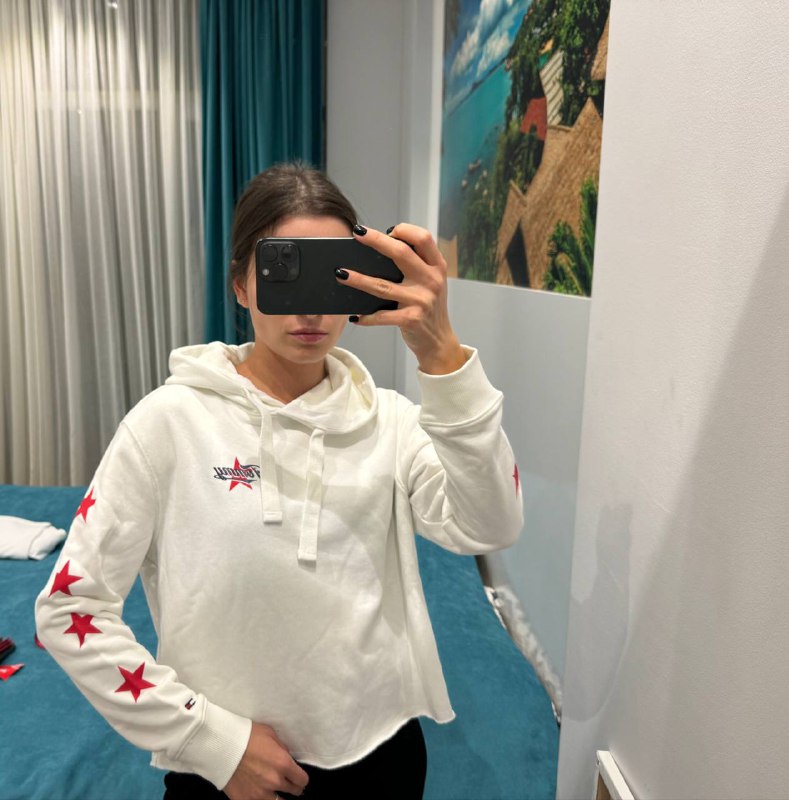 Женская белая толстовка с капюшоном Tommy Jeans 7