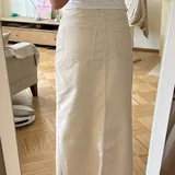 Бежевая джинсовая юбка H&M 9
