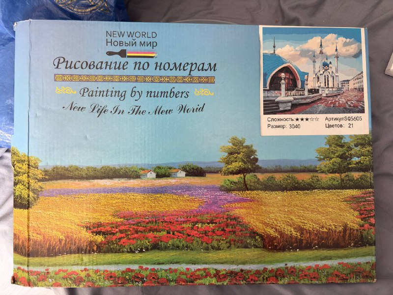 Картина по номерам с красками и кисточками 2