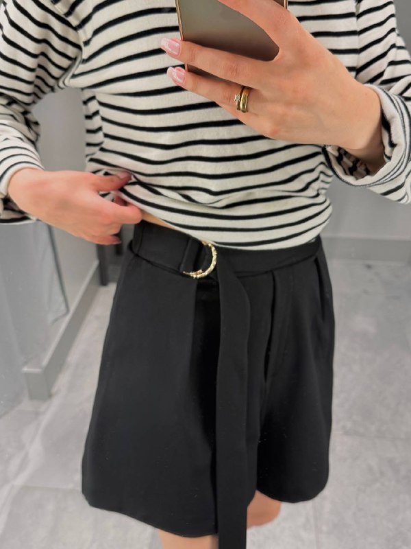 Шорты H&M размер S черные с ремешком 2