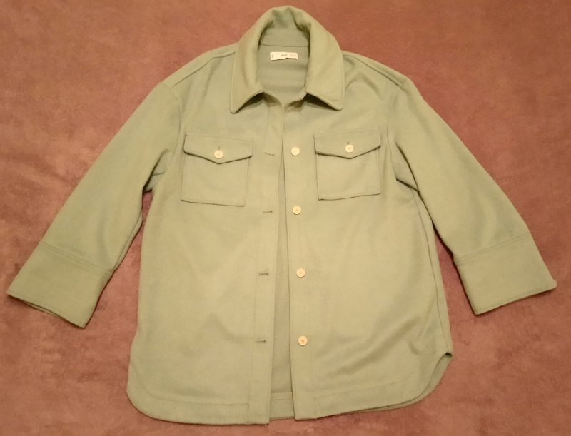 Пальто-рубашка Mango мятного цвета размер S оверсайз