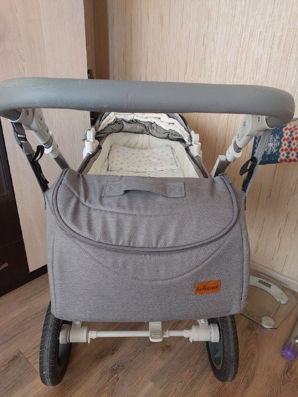 Коляска Belecco 3 в 1 с люлькой, прогулочным блоком, автокреслом 3