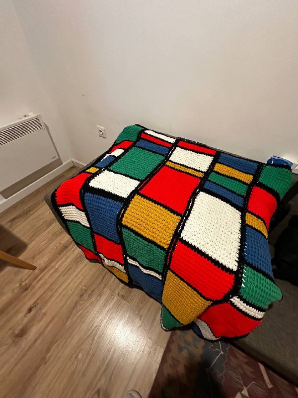 Вязанный большой плед