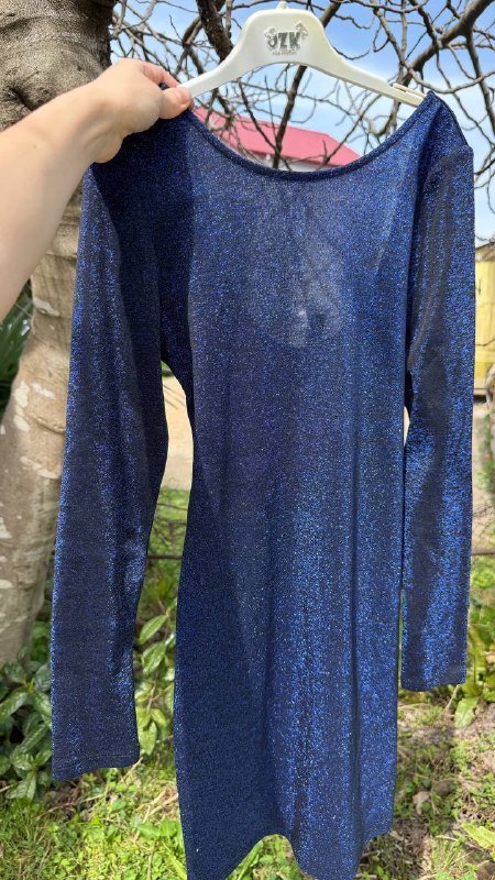 Платье синее блестящее H&M xs-s