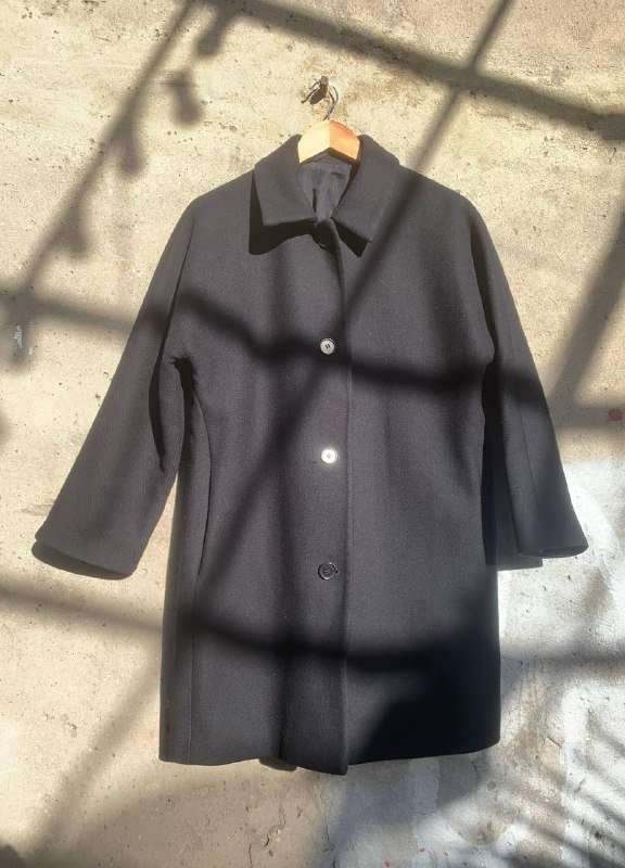 Чёрное драповое пальто Cos 38 размера 2