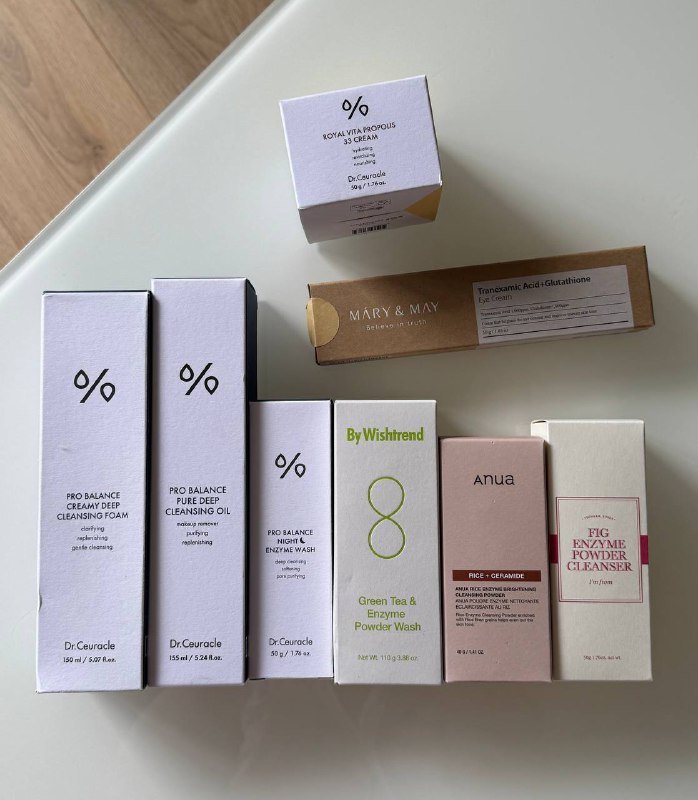 Очищение для лица, гидрофильное масло, энзимная пудра, кремы для глаз и лица