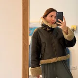 Дубленка Zara из экокожи XS 5