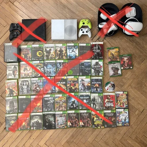 Xbox One, 2 геймпада, 3 игры