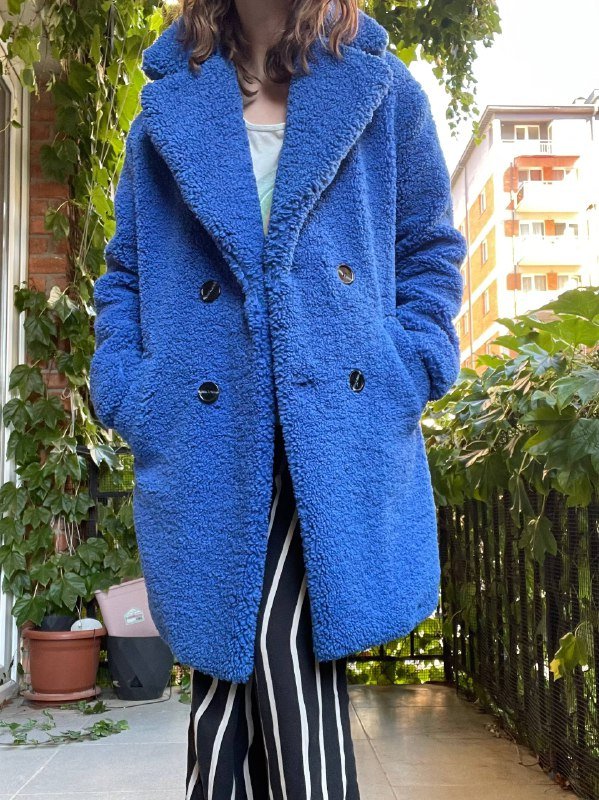 Плюшевое пальто Bershka XS-S