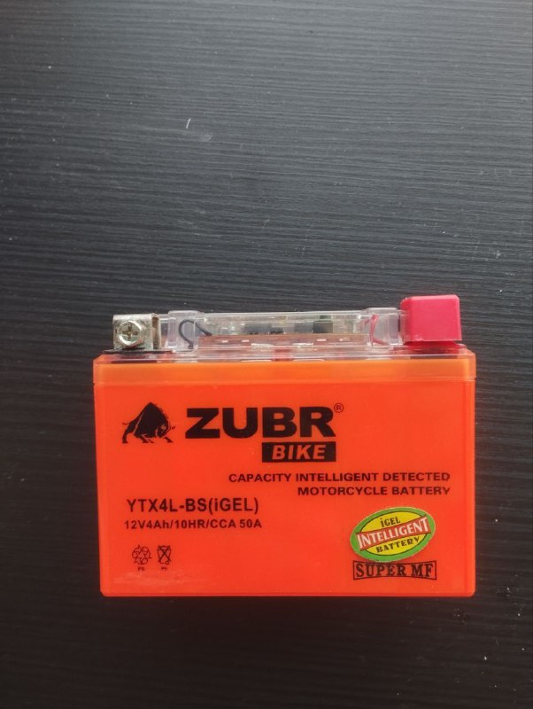 Аккумулятор гелевый для мотоцикла Zubr Bike 12V 4Ah
