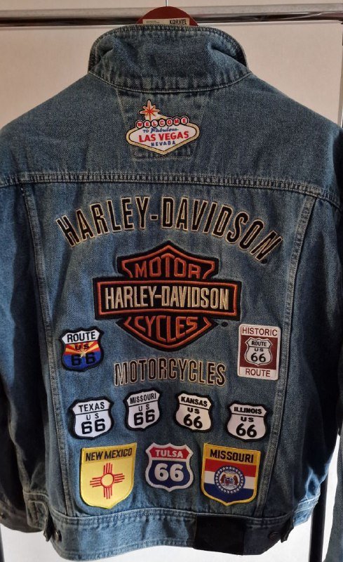 Кастомная мужская джинсовая куртка Harley-Davidson с нашивками 2