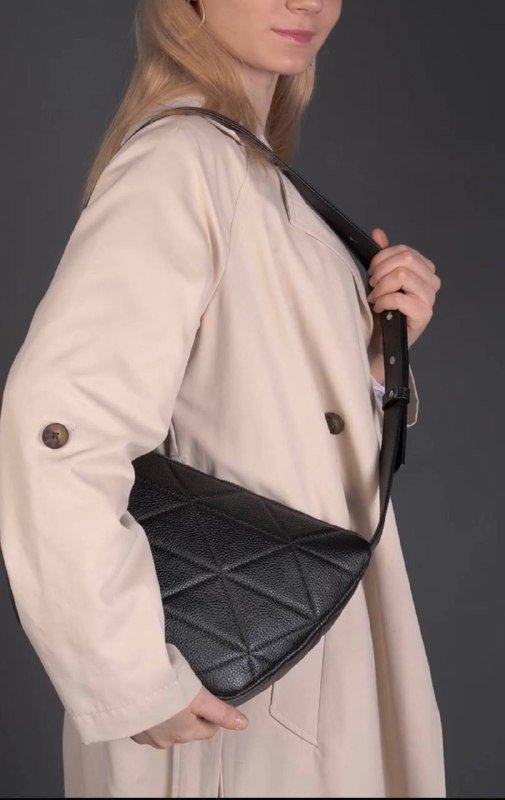 Кожаная сумка черная вместительная 4