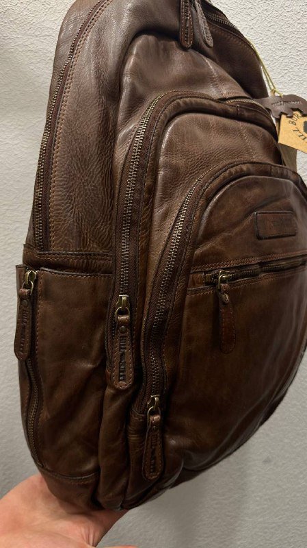 Два коричневых рюкзака из натуральной кожи буйвола 2