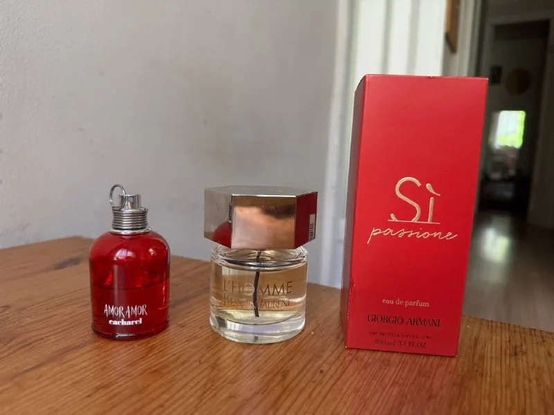 Cacharel Amor Amor, YSL L'Homme, Giorgio Armani Si Passione