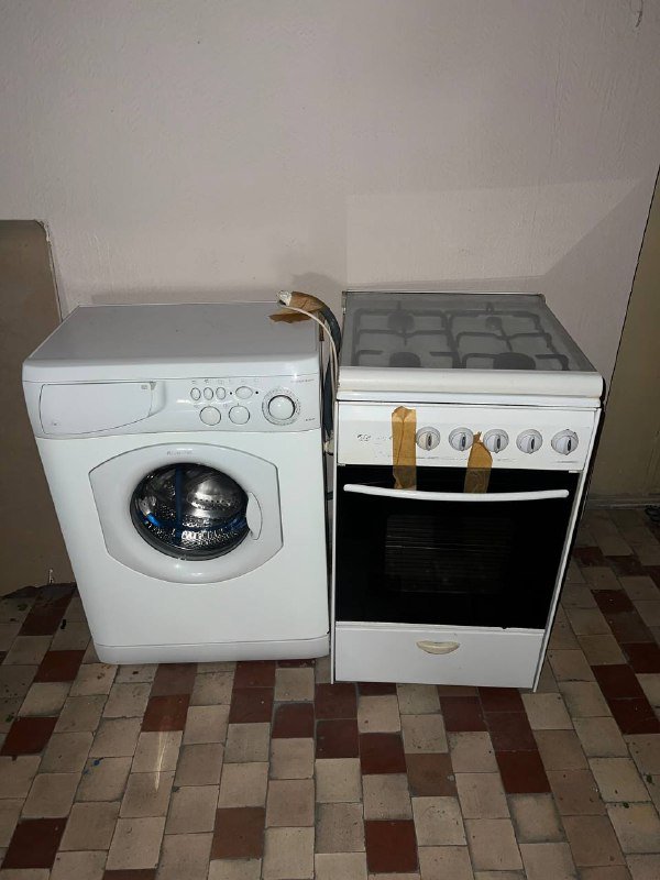 газовая плита, стиральная машина