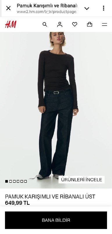 Женский джемпер H&M тёмно-коричневый размер S