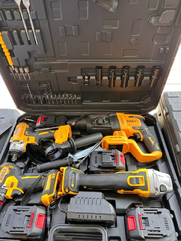 Набор Dewalt, перфоратор, болгарка, шуруповерт, гайковерт