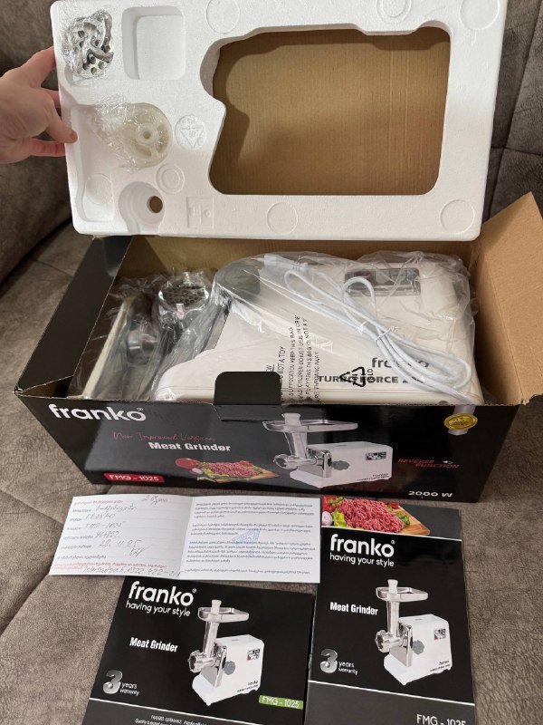 Мясорубка FRANKO 2000 W новая 3