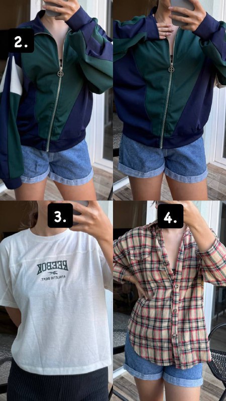 Кепка женская, олимпийка Bershka, футболка Reebok, рубашка женская, кепка adidas 2