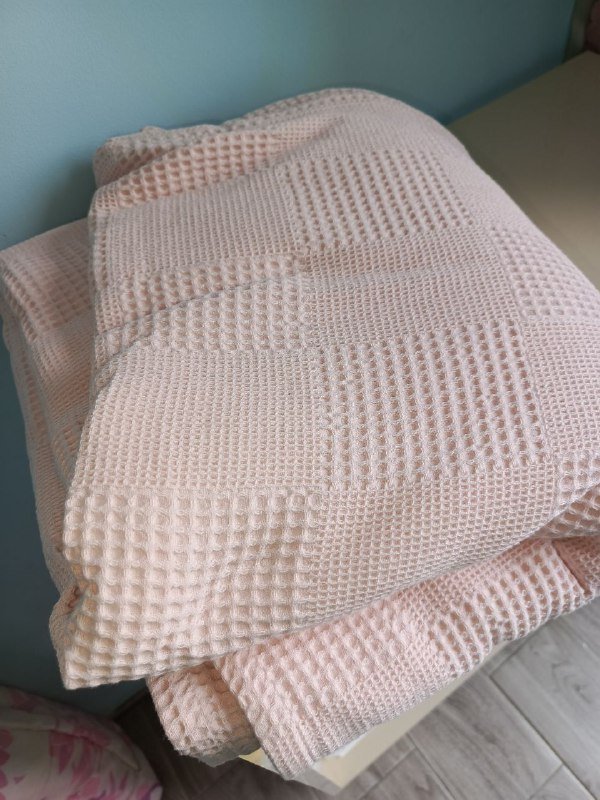 Х/б покрывало 210х240 нежно розовое