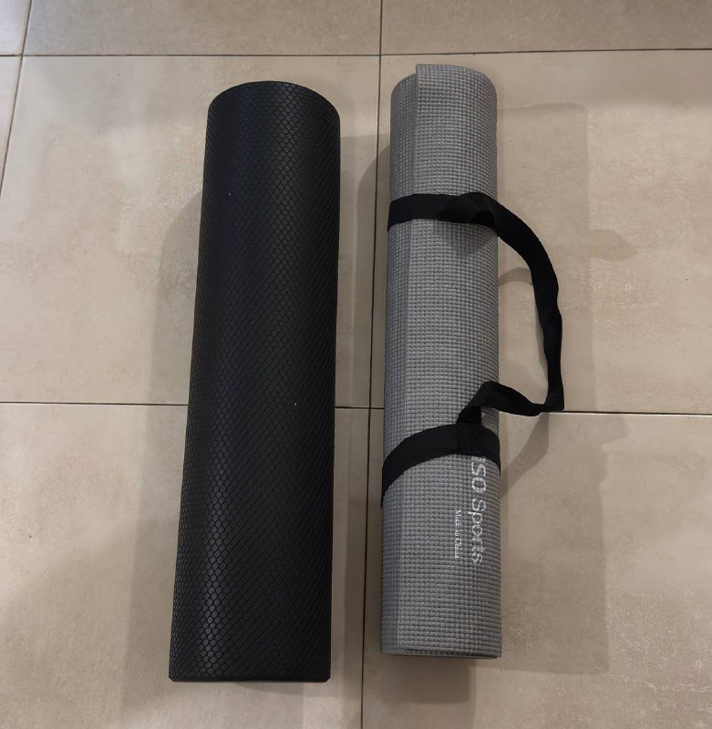 коврик для йоги, массажный ролик, массажный шарик