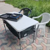 Туристический стол, газовая плитка 1