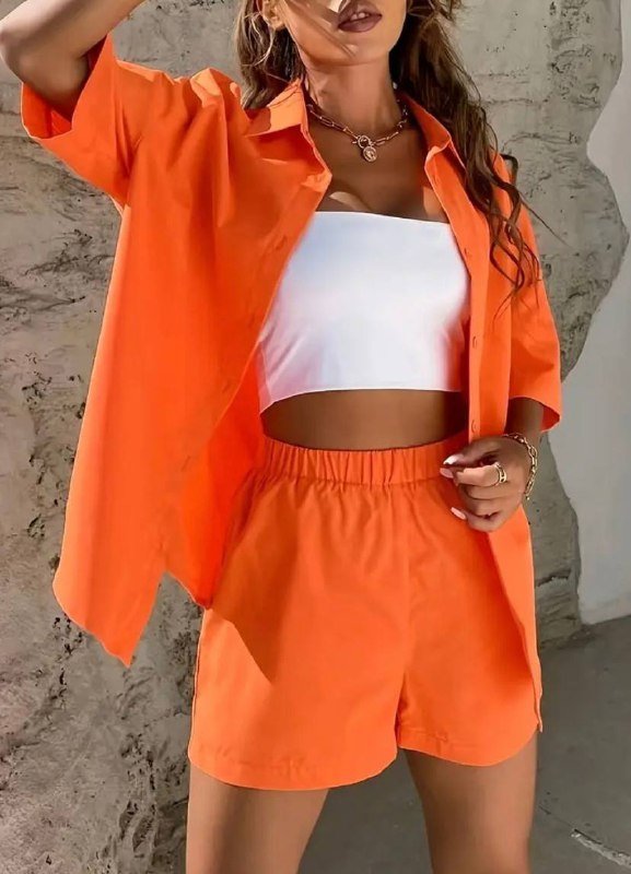 Женский ярко-оранжевый костюм S размер 3