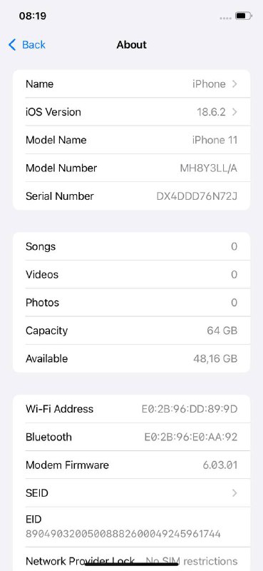 iPhone 11 64gb black 8