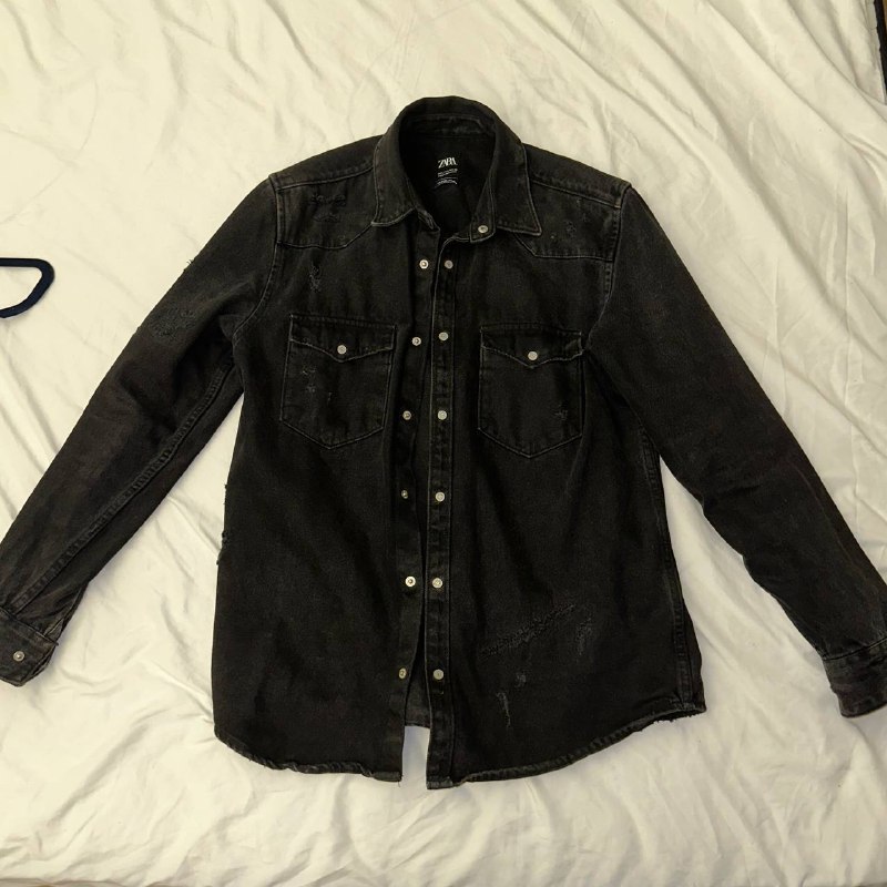 Мужская джинсовка ZARA Relaxed Fit черная L