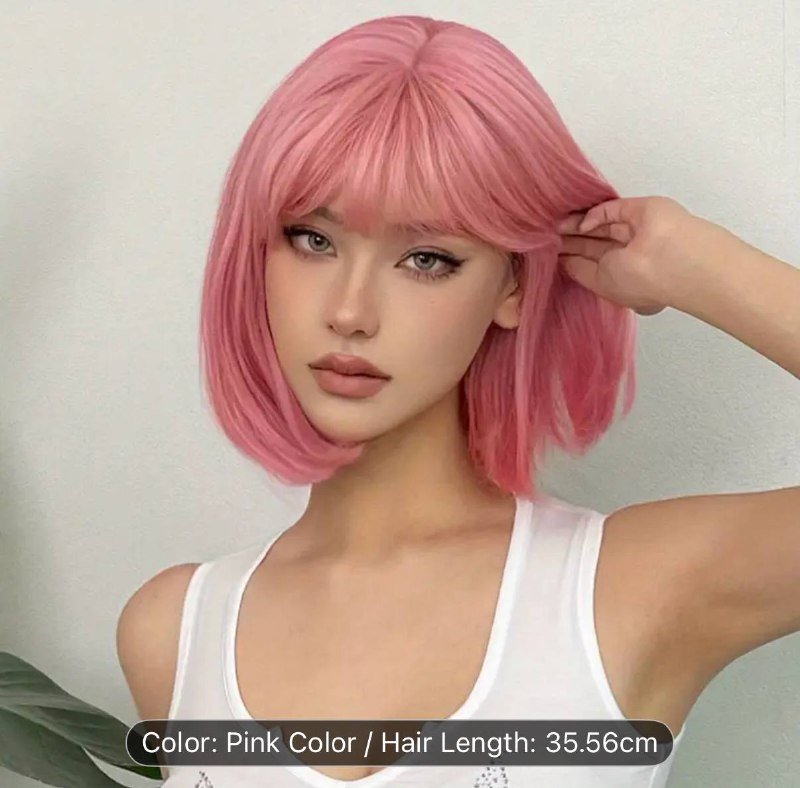 Парик розового цвета 2