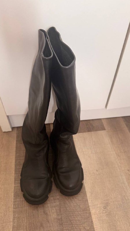 Кожаные черные сапоги, полусапожки, мозаика новая 4