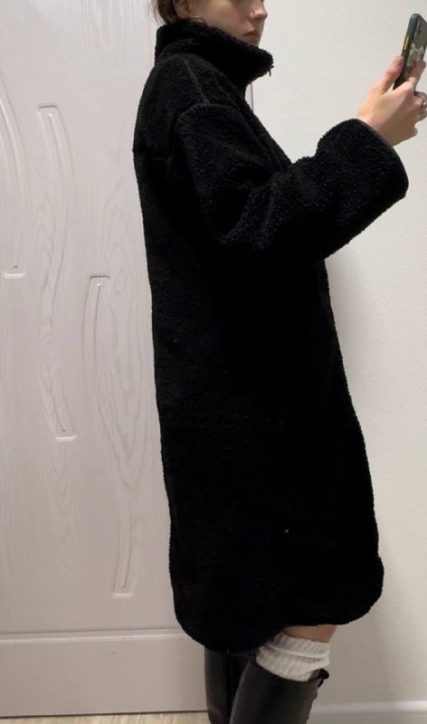 Пушистое пальто с молнией 3
