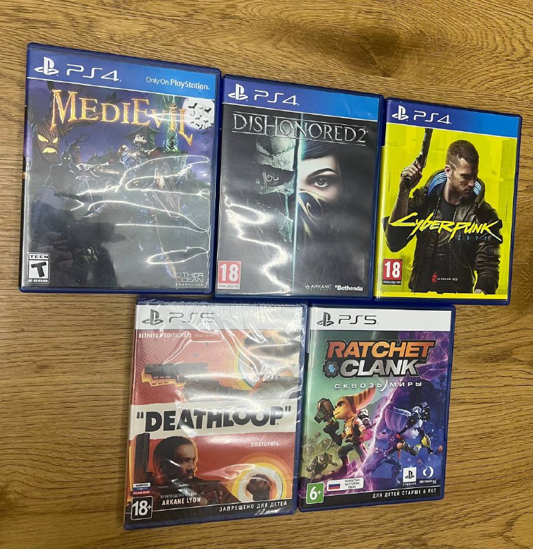 Игры для PlayStation 4 и 5: Deathloop, Just Dance 2020, Dishonored 2, Medieval, Cyberpunk 2077, Ratchet Clank, Horizon Zero Dawn