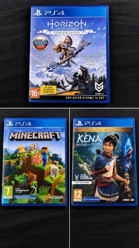 Игры для PS4, Horizon Zero Dawn, Minecraft, Kena