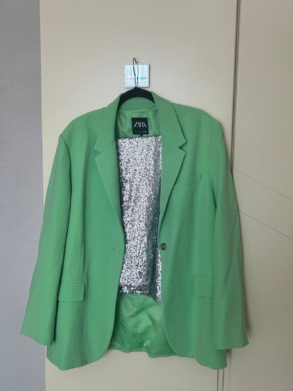 Пиджак Zara фисташкового цвета, размер L 5