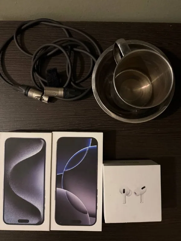 Кабель XLR–XLR, коробки Apple, походная посуда