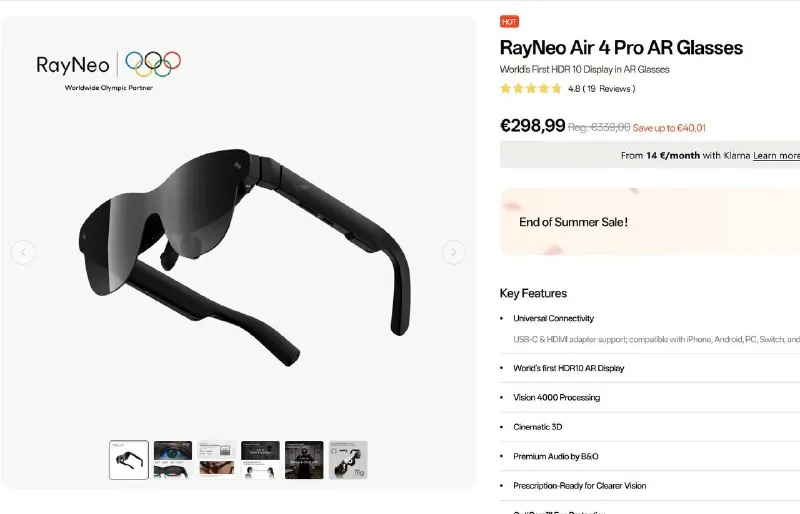 RayNeo Air 4 Pro AR Glasses 1