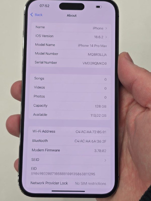 iPhone 14 Pro Max 128GB 8