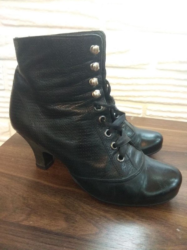Женские ботинки полусапожки кожаные винтажные 4