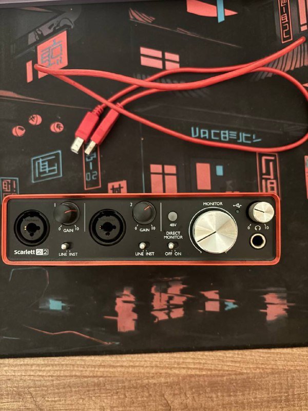 Динамический микрофон fifine am8, аудиокарта scarlett focusrite 2i2 3