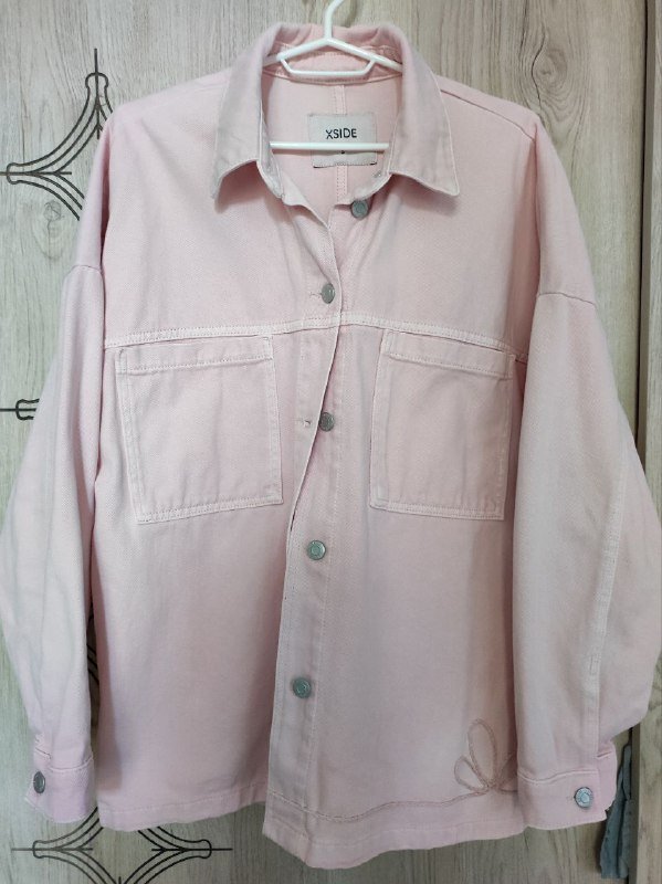Розовая джинсовка размер S