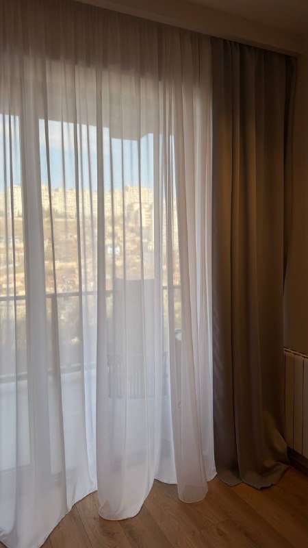 Белые полупрозрачные шторы, 2 шт