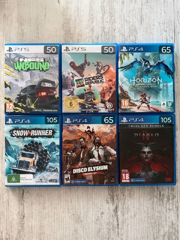 Игры для PS4 и PS5 NFS unbound,Riders Republic,Diablo 4