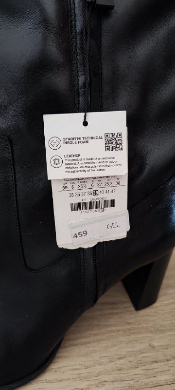 Кожаные сапоги ZARA 39 размер 2