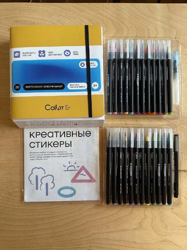 Разная пряжа, акварельные маркеры 3